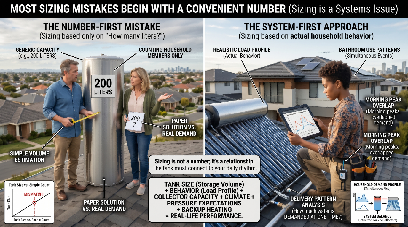 How to Size a Pressurized Solar Water Heater for Your Home: Family Size, Bathrooms, Tank Capacity, and Collector Count